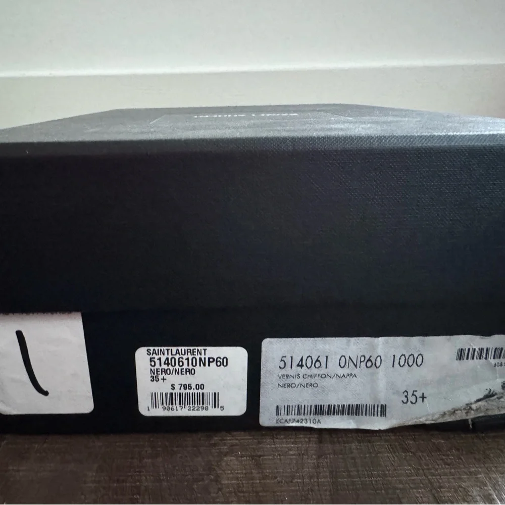 Saint Laurent Black Feathered Sandals - Picture 3 of 3